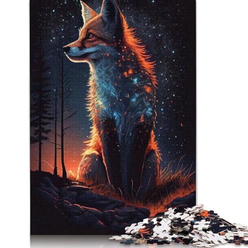 Puzzle für Erwachsene, Fuchs-Beleuchtungspuzzle, 1000 Teile, Puzzle für Erwachsene, Lernspiel, Herausforderungsspielzeug, 1000 Teile (75 x 50 cm) von GQmoney