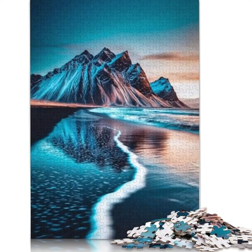 Puzzle für Erwachsene, Motiv: Berg- und Strandsonnenuntergang, Premium-Puzzle aus 100% recyceltem Brett, Problemlösungspuzzles für Erwachsene und Kinder, 1500 Teile (85 x 57 cm) von GQmoney