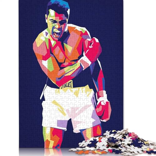 Puzzle für Erwachsene, Muhammad Ali, Pop-Art-Puzzles für Erwachsene, Lernspiel, Herausforderungsspielzeug, 1000 Teile (75 x 50 cm) von GQmoney