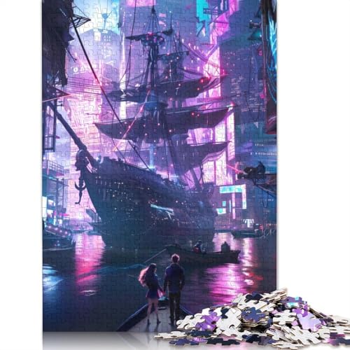 Puzzle für Erwachsene, Neon Armada City Puzzle, Puzzles für Erwachsene, Lernspiel, Herausforderungsspielzeug, 520 Teile (52 x 38 cm) von GQmoney