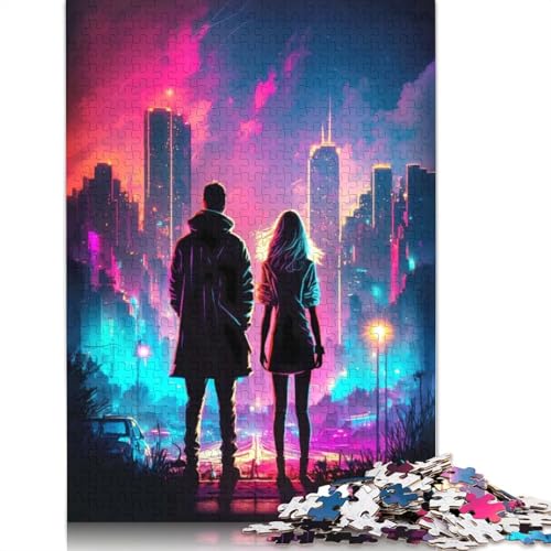 Puzzle für Erwachsene, Paar-Nachtstraßen-Puzzle, Puzzles für Erwachsene, Lernspiel, Herausforderungsspielzeug, 520 Teile (52 x 38 cm) von GQmoney