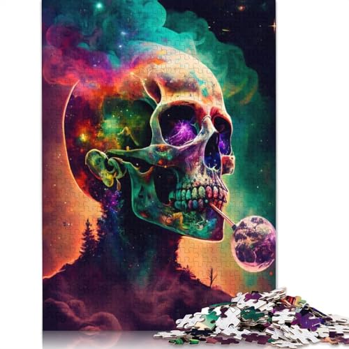 Puzzle für Erwachsene, Psycho-Schädel-Puzzle, Puzzles für Erwachsene, Lernspiel, Herausforderungsspielzeug, 520 Teile (52 x 38 cm) von GQmoney