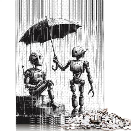 Puzzle für Erwachsene, Roboter-Regenschirm, 1500-teiliges Puzzle für Erwachsene, Lernspiel, Herausforderungsspielzeug, 1500 Teile (85 x 57 cm) von GQmoney