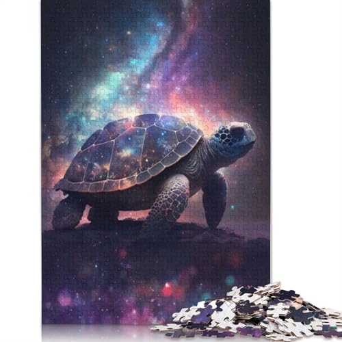 Puzzle für Erwachsene, Schildkröte im Weltraum, 520-teiliges Puzzle für Erwachsene, Lernspiel, Herausforderungsspielzeug, 520 Teile (52 x 38 cm) von GQmoney