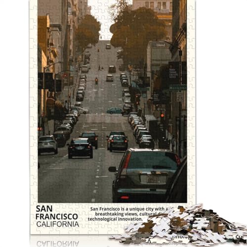 Puzzle für Erwachsene, Stadt San Francisco, Premium-Puzzle aus 100% recyceltem Brett, Problemlösungspuzzles für Erwachsene und Kinder, 520 Teile (52 x 38 cm) von GQmoney