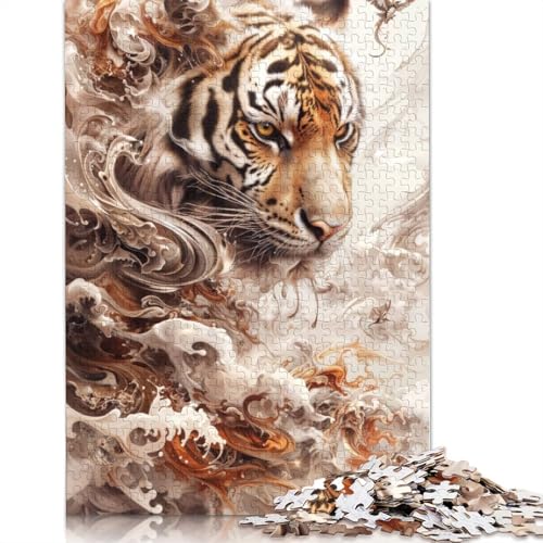 Puzzle für Erwachsene, Tiger-Wirbel-Puzzle, Puzzles für Erwachsene, Lernspiel, Herausforderungsspielzeug, 520 Teile (52 x 38 cm) von GQmoney