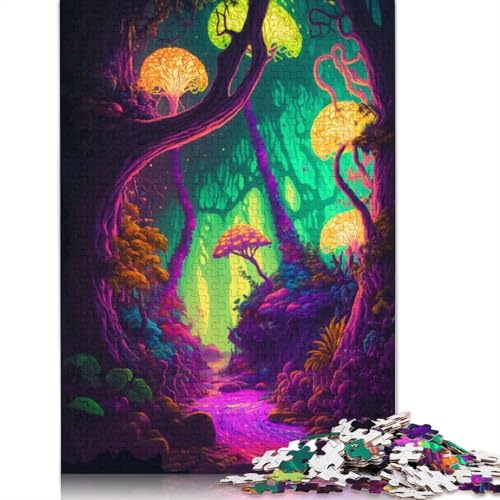 Puzzle für Erwachsene, Trippy Forest Puzzle, Puzzles für Erwachsene, Lernspiel, Herausforderungsspielzeug, 1500 Teile (85 x 57 cm) von GQmoney