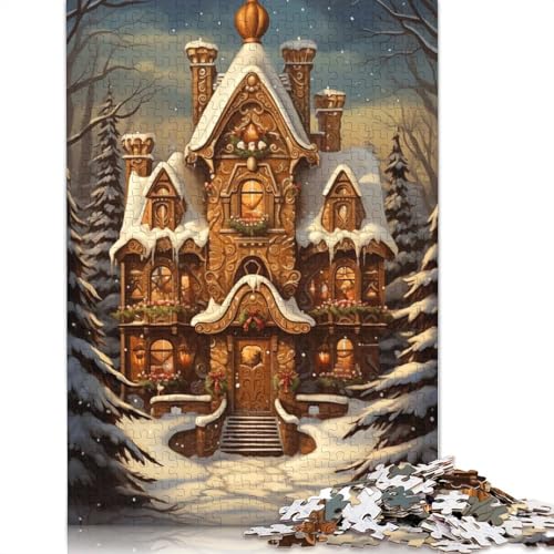 Puzzle für Erwachsene, Weihnachts-Lebkuchenhaus, Puzzle für Erwachsene, Lernspiel, Herausforderungsspielzeug, 1000 Teile (38 x 26 cm) von GQmoney