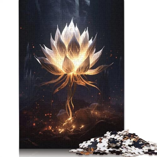 Puzzle für Erwachsene, leuchtender Lotus, 520-teiliges Puzzle für Erwachsene, Lernspiel, Herausforderungsspielzeug, 520 Teile (52 x 38 cm) von GQmoney