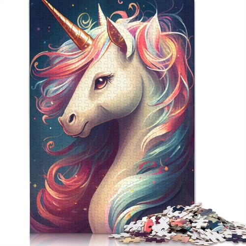 Puzzle für Erwachsene, süßes Einhorn-Puzzle, Puzzles für Erwachsene, Lernspiel, Herausforderungsspielzeug, 1500 Teile (85 x 57 cm) von GQmoney