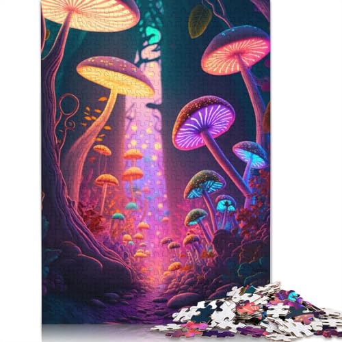 Puzzle für Erwachsene, verrückte psychedelische Pilze, Holzpuzzle, Puzzles für Erwachsene, Lernspiel, Herausforderungsspielzeug, 520 Teile (52 x 38 cm) von GQmoney