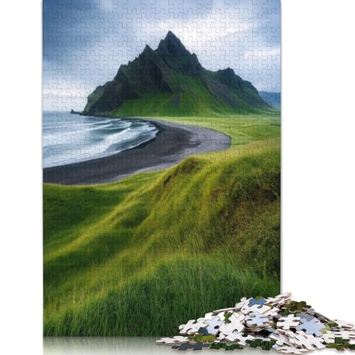 Puzzle für Erwachsene mit 1000 Teilen, Motiv: Grüne Bergküste, kreative Spiele, Puzzle, Geschenke für Männer, für Frauen und Männer, 1000 Teile (75 x 50 cm) von GQmoney