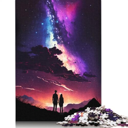 Puzzle für Erwachsene mit Galaxie-Paar-Landschaft, Premium-Puzzle aus 100% recyceltem Brett, Problemlösungspuzzles für Erwachsene und Kinder, 1000 Teile (75 x 50 cm) von GQmoney