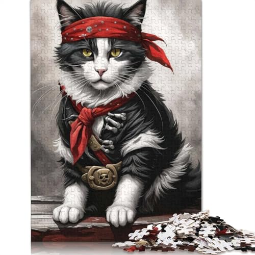 Puzzle für Erwachsene mit Katzenpiraten, 1000 Teile, 100% recycelte Holzplatte, Denkpuzzle für Erwachsene, für Jungen oder Mädchen, 1000 Teile (75 x 50 cm) von GQmoney