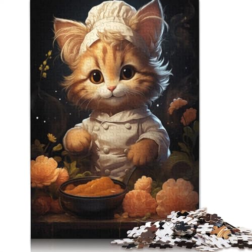 Puzzle für Erwachsene mit Kochkätzchen, freundliche Materialien, schwierige Puzzles für Erwachsene und Teenager, 1000 Teile (75 x 50 cm) von GQmoney