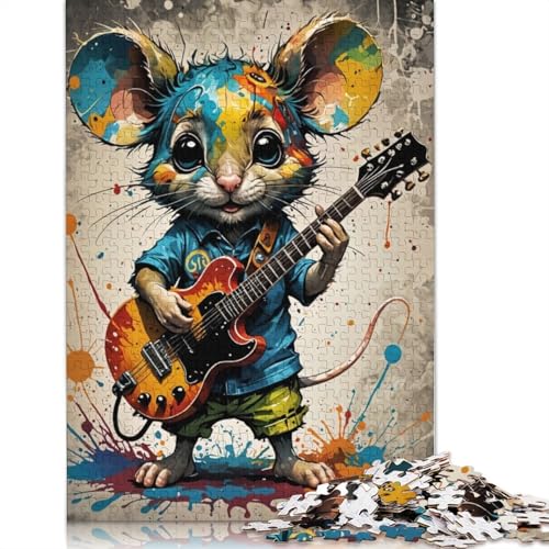 Puzzle für Erwachsene mit Mausgitarre, 1500 Teile, 100% recycelte Holzplatte, Denksportaufgaben für Erwachsene, für Jungen oder Mädchen, 1500 Teile (85 x 57 cm) von GQmoney