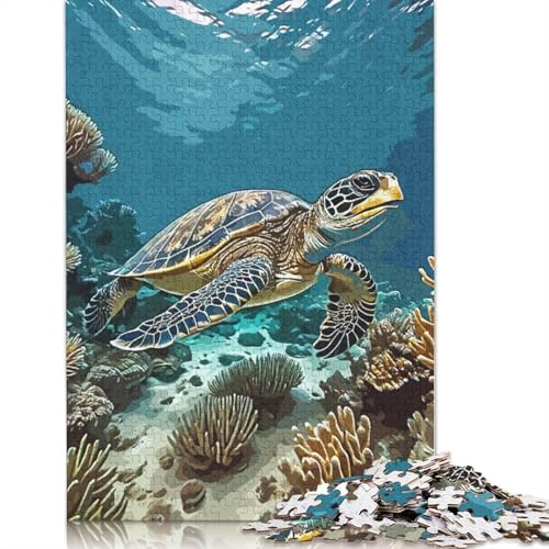 Puzzle für Erwachsene mit Meeresschildkröte, freundliche Materialien, schwierige Puzzles für Erwachsene und Teenager, 1000 Teile (75 x 50 cm) von GQmoney