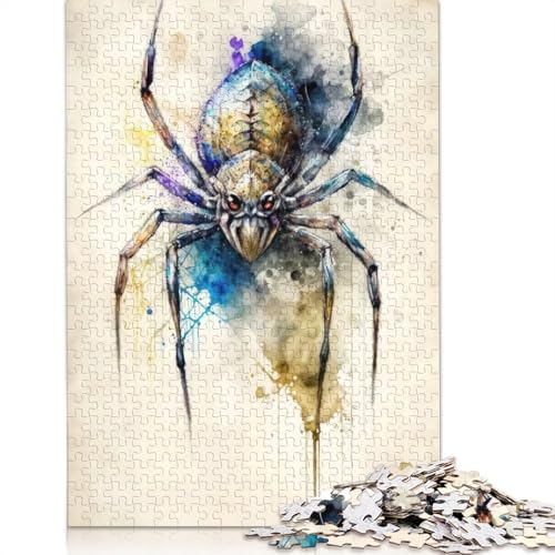 Puzzle für Erwachsene mit Spinnen-Aquarell-Design, 1000 Teile, Puzzle für Erwachsene und Teenager, Familienspiel, 1000 Teile (75 x 50 cm) von GQmoney