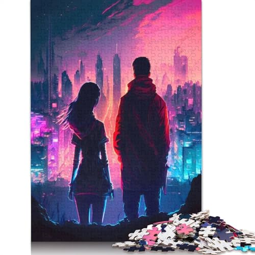 Puzzle für Erwachsene mit Stadtbild des zukünftigen Paares, Premium-Puzzle aus 100% recyceltem Brett, Problemlösungspuzzles für Erwachsene und Kinder, 1500 Teile (85 x 57 cm) von GQmoney