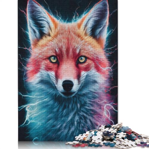 Puzzle für Erwachsene und Jugendliche, Fuchs, Elektrizität, Holzpuzzle für Erwachsene, Teenager-Geschenk, 1000 Teile (75 x 50 cm) von GQmoney