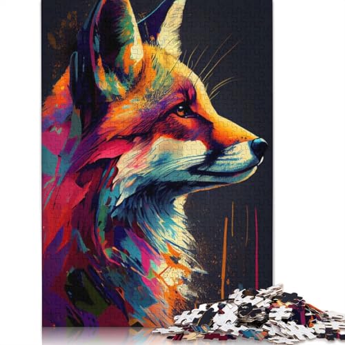 Puzzle für Erwachsene und Jugendliche, Fuchs, Tier, Pop-Art, Holzpuzzle, Erwachsene ab 14 Jahren, 520 Teile (52 x 38 cm) von GQmoney