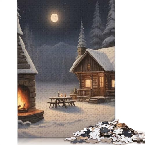 Puzzle für Erwachsene und Jugendliche, Schneewald, Puzzles für Erwachsene und Teenager, Familienspiel, 1000 Teile (75 x 50 cm) von GQmoney
