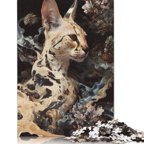 Puzzle für Erwachsene und Jugendliche, Serval Whimsy, Holzpuzzle für Erwachsene, Teenager-Geschenk, 1000 Teile (75 x 50 cm) von GQmoney