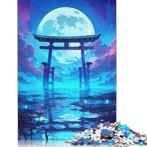 Puzzle für Erwachsene und Jugendliche, Torri Gate, Mondnacht, Holzpuzzle, Erwachsene ab 14 Jahren, 520 Teile (52 x 38 cm) von GQmoney