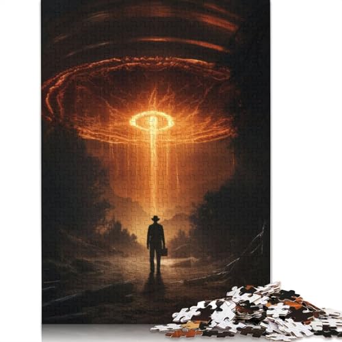 Puzzle für Erwachsene und Jugendliche, UFO-Entführung durch Außerirdische, Holzpuzzle für Erwachsene, Teenager-Geschenk, 1000 Teile (75 x 50 cm) von GQmoney