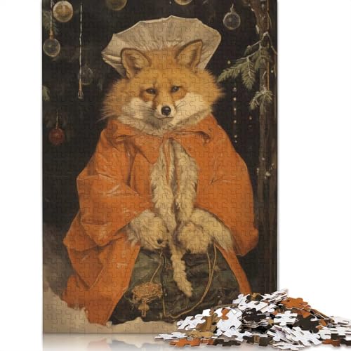 Puzzle für Erwachsene und Jugendliche, altes klassisches Fuchs-Weihnachtspuzzle für Erwachsene und Teenager, Familienspiel, 1000 Teile (38 x 26 cm) von GQmoney