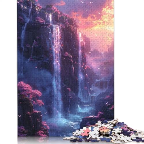 Puzzle für Erwachsene und Jugendliche, magischer Wasserfall, Holzpuzzle für Erwachsene, Teenager-Geschenk, 1000 Teile (75 x 50 cm) von GQmoney
