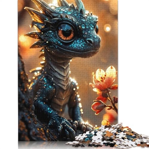 Puzzle für Erwachsene und Jugendliche, schwarzer Babydrache, Holzpuzzle für Erwachsene, Teenager-Geschenk, 520 Teile (52 x 38 cm) von GQmoney