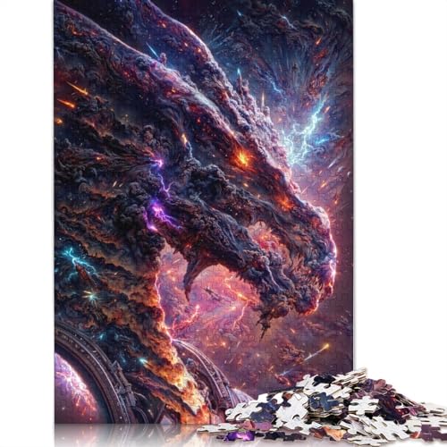 Puzzle für Erwachsene und Jugendliche „Ultimate Space Dragon“ aus Holz, Puzzle für Erwachsene, ab 14 Jahren, 520 Teile (52 x 38 cm) von GQmoney