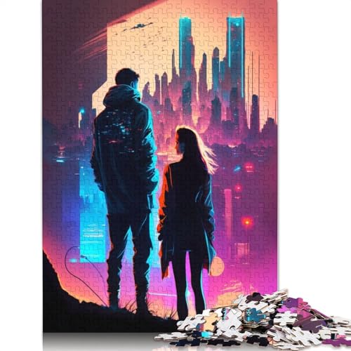 Puzzle für Erwachsene und Paare, Cyberpunk City, 520-teiliges kreatives Spiele-Puzzle, Geschenke für Männer, für Frauen und Männer, 520 Teile (52 x 38 cm) von GQmoney