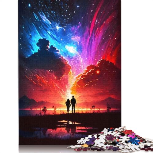 Puzzle für Paare, Universum-Landschaft, 1000 Teile, Entspannungs-Herausforderungsspielzeug, schwierige Puzzles für Frauen und Männer, 1000 Teile (75 x 50 cm) von GQmoney