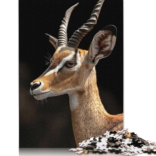Puzzle mit 1000 Teilen, Motiv: Antilope, für Erwachsene, Spielzeug, Denkspiel, Lernspiel für Erwachsene, Stressabbau, Heimdekoration, 1000 Teile (75 x 50 cm) von GQmoney