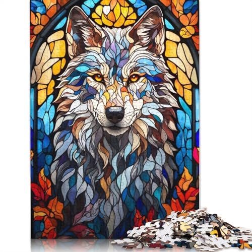 Puzzle mit 1000 Teilen für Erwachsene, abstrakter Wolf, quadratisch, aus Holz, pädagogisch, 1000 Teile (75 x 50 cm) von GQmoney