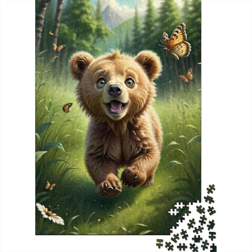 Puzzle mit Tierkunst und Bärenmotiv, 100% recycelter Karton, 100% recycelter Karton, Puzzle für Jungen oder Mädchen, 1000 Teile (38 x 26 cm) von GQmoney