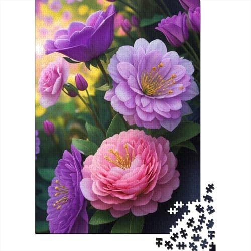 Puzzle mit Tierkunst und Blumen, 100% recycelter Karton, für Kinder und Erwachsene ab 12 Jahren, 1000 Teile (38 x 26 cm) von GQmoney