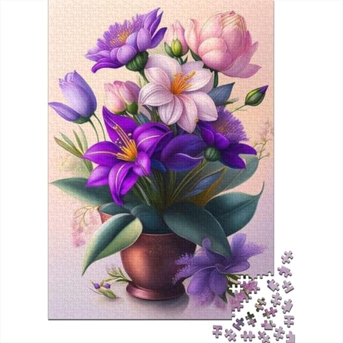 Puzzle mit Tierkunst und Blumen, 100% recycelter Karton, für Kinder und Erwachsene ab 12 Jahren, 1000 Teile (38 x 26 cm) von GQmoney