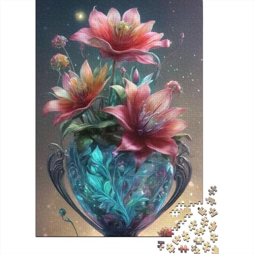 Puzzle mit Tierkunst und Blumen, herausfordernd und knifflig, 100% recycelter Karton, Puzzle für Erwachsene und Kinder, 1000 Teile (38 x 26 cm) von GQmoney