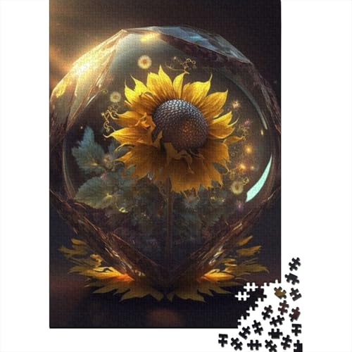 Puzzle mit Tierkunst und Blumen, rechteckig, aus Pappe, 100% recycelter Pappe, für Erwachsene und Kinder, 1000 Teile (38 x 26 cm) von GQmoney
