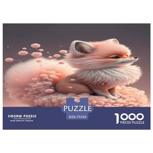 Puzzle mit niedlichem Fuchs, 1000 Teile für Erwachsene, Puzzle für Erwachsene, 1000 Teile, Lernspiele, 1000 Teile (75 x 50 cm) von GQmoney