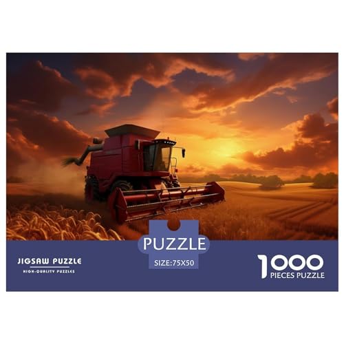 Puzzles 1000 Teile Harvester Quadratische Puzzles für Erwachsene und Kinder, Holzpuzzles Anspruchsvolle Spielpuzzles 1000 Teile (75 x 50 cm) von GQmoney