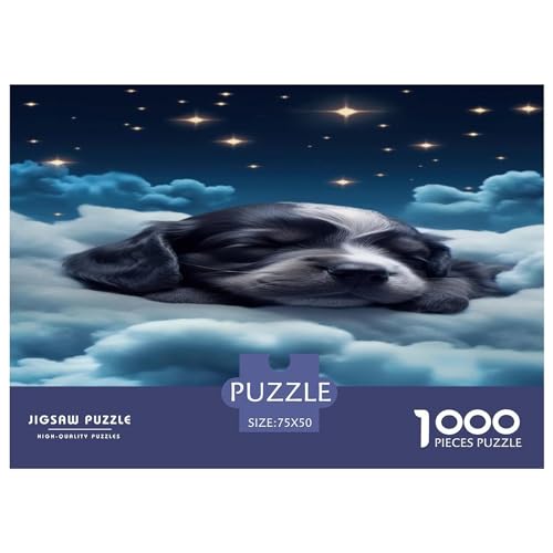 Puzzles 1000 Teile Hundequadratpuzzles für Erwachsene und Kinder, Holzpuzzles Anspruchsvolle Spielpuzzles 1000 Teile (75 x 50 cm) von GQmoney