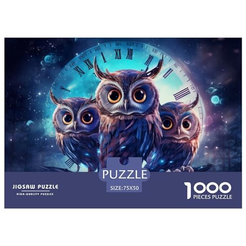Puzzles 1000 Teile für Erwachsene | Galaxie-Eulen-Rätsel | 1000 Teile Puzzle Lernspiele Heimdekoration Puzzle 1000 Teile (75x50cm) von GQmoney