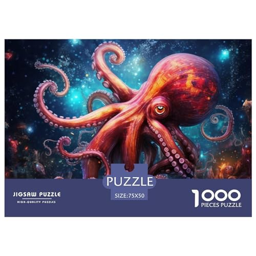 Puzzles 1000 Teile für Erwachsene | Galaxie-Oktopus-Rätsel | 1000 Teile Puzzle Lernspiele Heimdekoration Puzzle 1000 Teile (75x50cm) von GQmoney