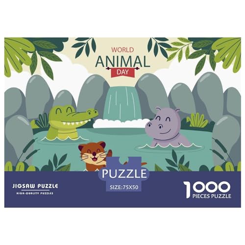 Puzzles 1000 Teile für Erwachsene | Kinder-Krokodil-Puzzles | 1000 Teile Puzzle Lernspiele Heimdekoration Puzzle 1000 Teile (75x50cm) von GQmoney