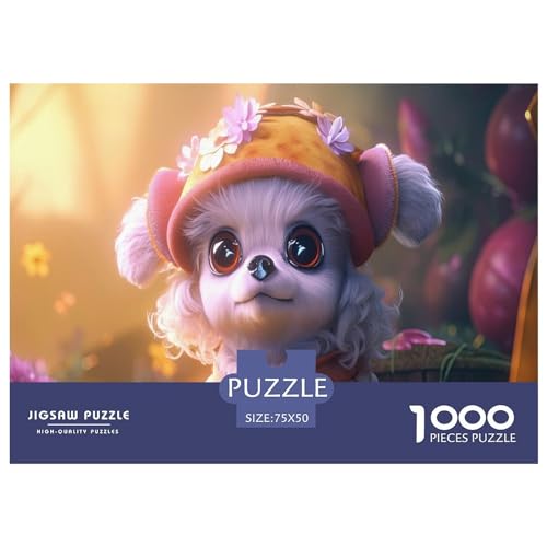 Puzzles 1000 Teile für Erwachsene | Süße Hundepuzzles | 1000 Teile Puzzle Lernspiele Heimdekoration Puzzle 1000 Teile (75x50cm) von GQmoney