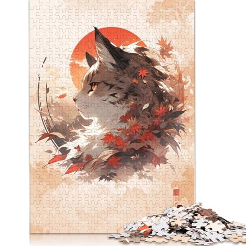 Puzzles 1500 Teile für Erwachsene, Katzenposter, quadratische Puzzles für Erwachsene und Holzpuzzle, einzigartige Teile, lustige Lernspiele, Spielzeug 1500 Teile (85 x 57 cm) von GQmoney